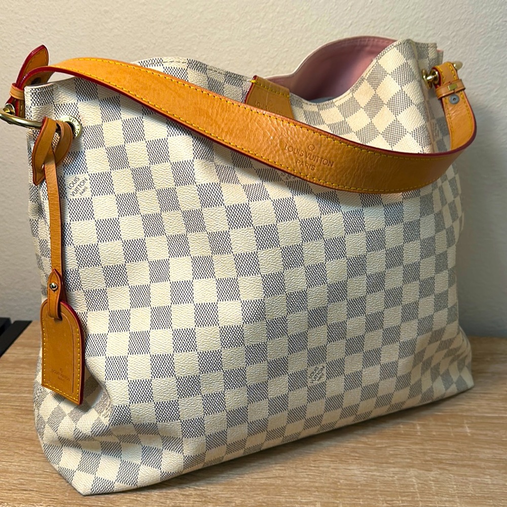 Louis Vuitton Gracefull MM Damier Azur Rose Ballerine Pink
